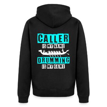 Drachenbootrennen, Drachenboote, Bleischlag - Unisex Premium Bio Zip Hoodie - Schwarz - Hinten - Nico (187cm)