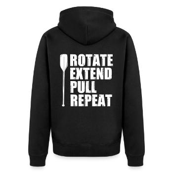 Drachenbootrennen, Drachenboote, Bleischlag - Unisex Premium Bio Zip Hoodie - Schwarz - Hinten - Nico (187cm)