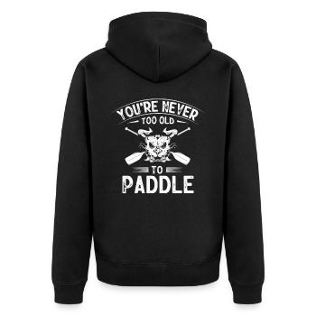 Drachenbootrennen, Drachenboote, Bleischlag - Unisex Premium Bio Zip Hoodie - Schwarz - Hinten - Nico (187cm)