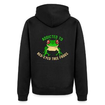 Red-eyed Tree Frog Addicted To Red Eyed Tree Frog - Unisex Premium Organic Zip Hoodie - black - Back - Nico (187cm)