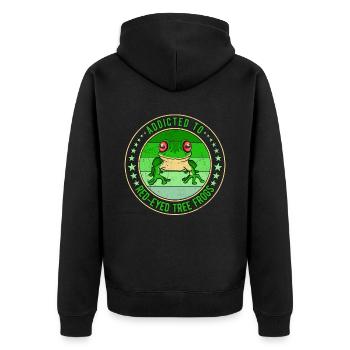 Red-eyed Tree Frog Addicted To Red Eyed Tree Frog - Unisex Premium Organic Zip Hoodie - black - Back - Nico (187cm)