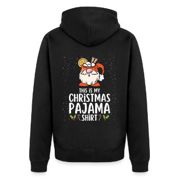Christmas Pajamas Pajamas Sleepshirt - Unisex Premium Organic Zip Hoodie - black - Back - Nico (187cm)
