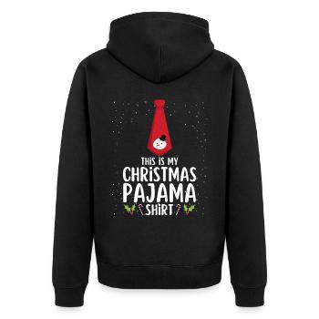 Christmas Pajamas Pajamas Sleepshirt - Unisex Premium Organic Zip Hoodie - black - Back - Nico (187cm)