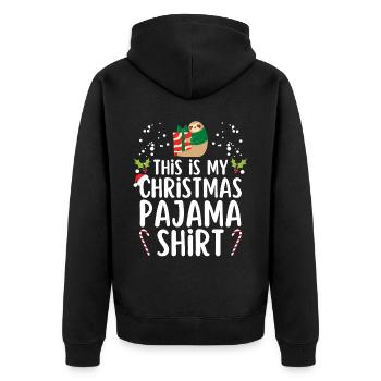 Christmas Pajamas Pajamas Sleepshirt - Unisex Premium Organic Zip Hoodie - black - Back - Nico (187cm)