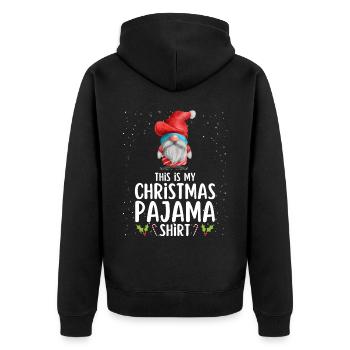 Christmas Pajamas Pajamas Sleepshirt - Unisex Premium Organic Zip Hoodie - black - Back - Nico (187cm)