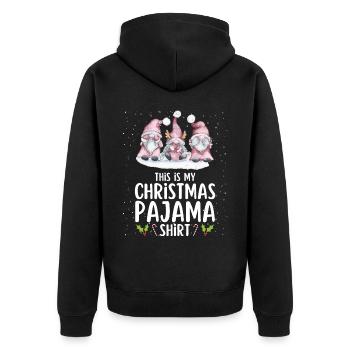 Christmas Pajamas Pajamas Sleepshirt - Unisex Premium Organic Zip Hoodie - black - Back - Nico (187cm)