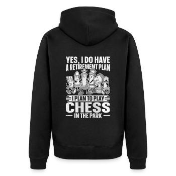 Retirement Plan Play Chess In The Park Schach - Unisex Premium Organic Zip Hoodie - black - Back - Nico (187cm)