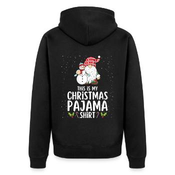 Christmas Pajamas Pajamas Sleepshirt - Unisex Premium Organic Zip Hoodie - black - Back - Nico (187cm)