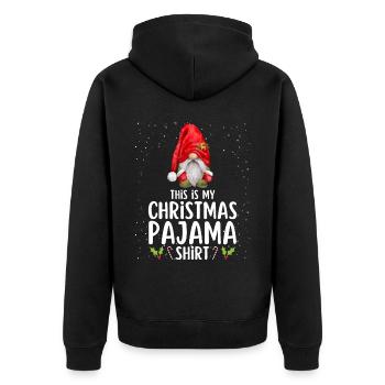 Christmas Pajamas Pajamas Sleepshirt - Unisex Premium Organic Zip Hoodie - black - Back - Nico (187cm)