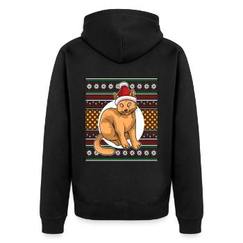 Moche pull de Noël Tshirt chat de Noël - Veste à capuche bio Premium Unisexe - noir - Dos - Nico (187cm)