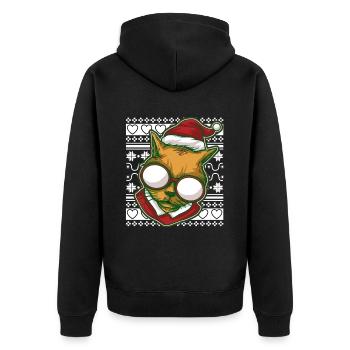 Moche pull de Noël Tshirt chat de Noël - Veste à capuche bio Premium Unisexe - noir - Dos - Nico (187cm)