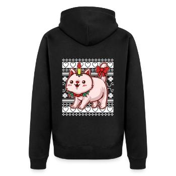 Moche pull de Noël Tshirt chat de Noël - Veste à capuche bio Premium Unisexe - noir - Dos - Nico (187cm)