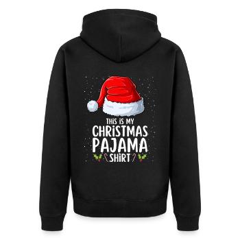 Christmas Pajamas Pajamas Sleepshirt - Unisex Premium Organic Zip Hoodie - black - Back - Nico (187cm)