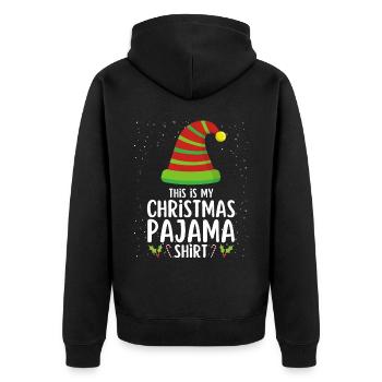 Christmas Pajamas Pajamas Sleepshirt - Unisex Premium Organic Zip Hoodie - black - Back - Nico (187cm)