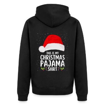 Christmas Pajamas Pajamas Sleepshirt - Unisex Premium Organic Zip Hoodie - black - Back - Nico (187cm)