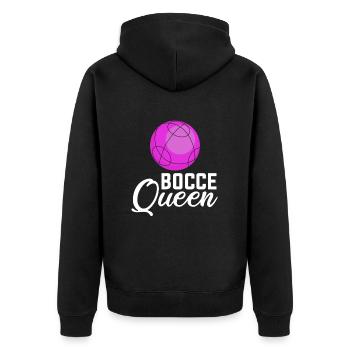 Bocce queen, bocce ball - Unisex Premium Bio Zip Hoodie - Schwarz - Hinten - Nico (187cm)