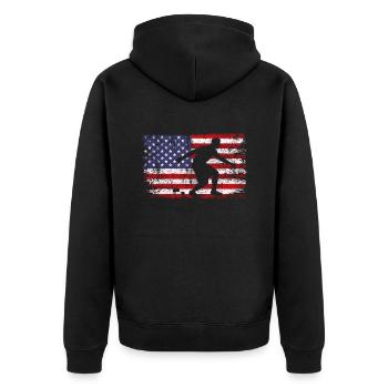 Bocce ball american flag, bocce ball - Unisex Premium Bio Zip Hoodie - Schwarz - Hinten - Nico (187cm)