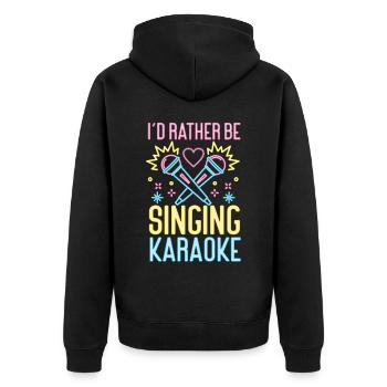 Karaoké Chanteur Années 80 Rétro I’d - Veste à capuche bio Premium Unisexe - noir - Dos - Nico (187cm)