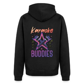 Karaoke Singer Friends Besties 80s - Unisex Premium Bio Zip Hoodie - Schwarz - Hinten - Nico (187cm)