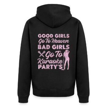 Karaoke Singer Vintage Good Girls - Unisex Premium Bio Zip Hoodie - Schwarz - Hinten - Nico (187cm)