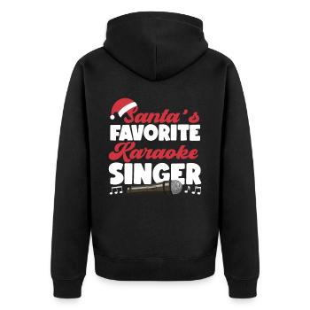 Chanteur de karaoké Noël Père Noël - Veste à capuche bio Premium Unisexe - noir - Dos - Nico (187cm)