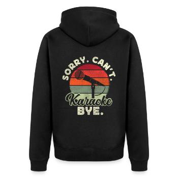 Karaoke Singer 80s Retro Vintage - Unisex Premium Bio Zip Hoodie - Schwarz - Hinten - Nico (187cm)