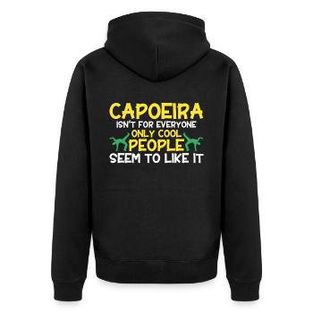 Capoeira Geschenk Brasilien Kampfkunst Capoeira - Unisex Premium Bio Zip Hoodie - Schwarz - Hinten - Nico (187cm)