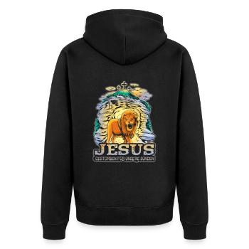 Jésus-Christ Symbole chrétien Don de Croix - Veste à capuche bio Premium Unisexe - noir - Dos - Nico (187cm)