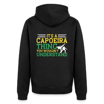 Capoeira Cadeau Brésil Arts Martiaux Capoeira - Veste à capuche bio Premium Unisexe - noir - Dos - Nico (187cm)