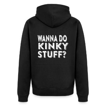 Kinky Stuff Safeword Bdsm Cosplay Bondage Geschenk - Unisex Premium Bio Zip Hoodie - Schwarz - Hinten - Nico (187cm)