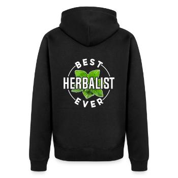 Meilleur spécialiste des herbes Jamais Herbes - Veste à capuche bio Premium Unisexe - noir - Dos - Nico (187cm)