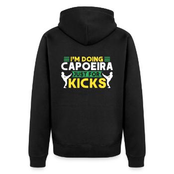 Capoeira Cadeau Brésil Arts Martiaux Capoeira - Veste à capuche bio Premium Unisexe - noir - Dos - Nico (187cm)