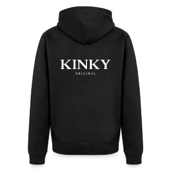 Kinky Safeword Bdsm Cosplay Bondage Geschenk - Unisex Premium Bio Zip Hoodie - Schwarz - Hinten - Nico (187cm)