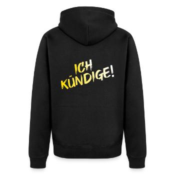 Ich Kündige Den Job Arbeit Arbeitskollegen Büro - Unisex Premium Bio Zip Hoodie - Schwarz - Hinten - Nico (187cm)