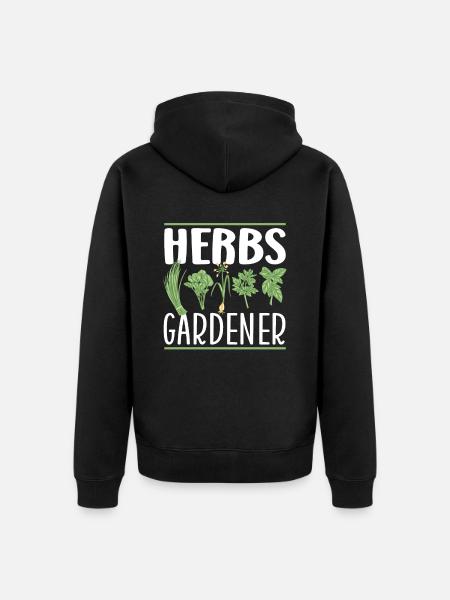 Herb Gardener Herbology Herb - Unisex Premium Organic Zip Hoodie - black