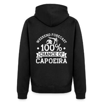 Capoeira Geschenk Brasilien Kampfkunst Capoeira - Unisex Premium Bio Zip Hoodie - Schwarz - Hinten - Nico (187cm)