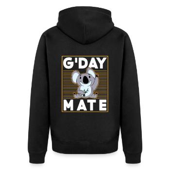 Guten Tag Kumpel Süß Koalabär Koalas Koala Tier - Unisex Premium Bio Zip Hoodie - Schwarz - Hinten - Nico (187cm)