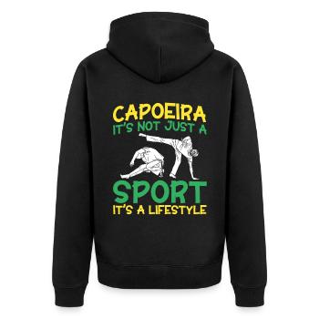 Capoeira Cadeau Brésil Arts Martiaux Capoeira - Veste à capuche bio Premium Unisexe - noir - Dos - Nico (187cm)