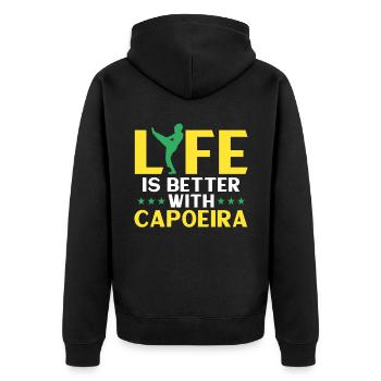 Capoeira Cadeau Brésil Arts Martiaux Capoeira - Veste à capuche bio Premium Unisexe - noir - Dos - Nico (187cm)