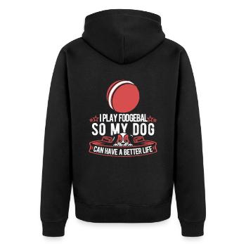 Chien de ballon chasseur - Veste à capuche bio Premium Unisexe - noir - Dos - Nico (187cm)