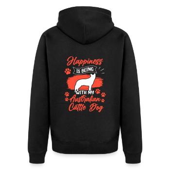 Le bouvier australien fait un chien de troupeau heureux - Veste à capuche bio Premium Unisexe - noir - Dos - Nico (187cm)