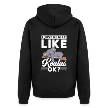 I like koalas just very koala bear animal koala - Unisex Premium Organic Zip Hoodie - black - Back - Nico (187cm)