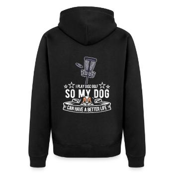 Frisbee Golf Disc Golf Chien - Veste à capuche bio Premium Unisexe - noir - Dos - Nico (187cm)