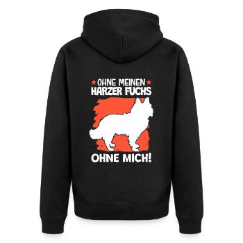 Ohne meinen Harzer Fuchs ohne mich Hütefuchs - Unisex Premium Bio Zip Hoodie - Schwarz - Hinten - Nico (187cm)