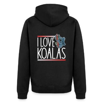 I Love Koalas Cute Koala Koala Bear Animal - Unisex Premium Organic Zip Hoodie - black - Back - Nico (187cm)
