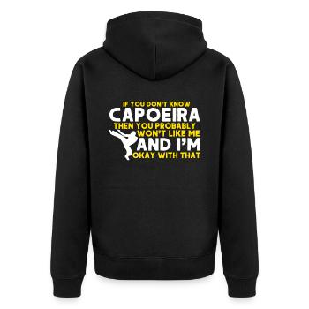 Capoeira Geschenk Brasilien Kampfkunst Capoeira - Unisex Premium Bio Zip Hoodie - Schwarz - Hinten - Nico (187cm)