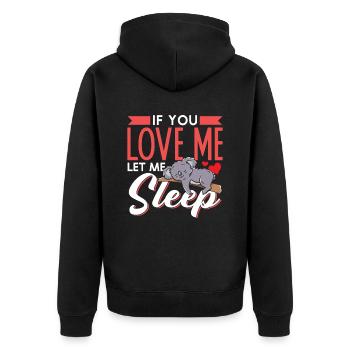 Wenn Du Mich Liebst Lass Mich Schlafen Koala Tier - Unisex Premium Bio Zip Hoodie - Schwarz - Hinten - Nico (187cm)