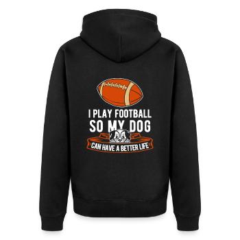 Chien de football américain - Veste à capuche bio Premium Unisexe - noir - Dos - Nico (187cm)