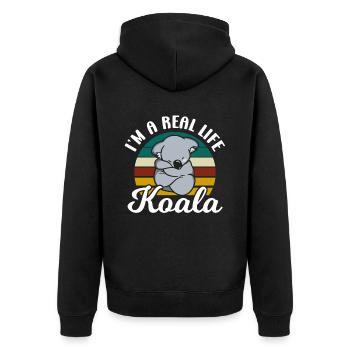 Je suis un vrai koala animal koalas koalas mignon koala ours - Veste à capuche bio Premium Unisexe - noir - Dos - Nico (187cm)
