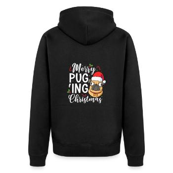 Carlin Noël chien chien ami carlin cadeau - Veste à capuche bio Premium Unisexe - noir - Dos - Nico (187cm)